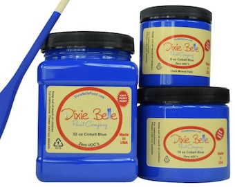 Cobalt | Dixie Belle Paint | vivid blue | Chalk Mineral Paint 236ml 8oz, 473ml 16oz, 946ml 32oz, Shabby Chic Furniture update makeover