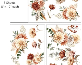 Belles and Whistles Furniture Decor Transfer Autumn Morning Mid Transfer 3 Sheets- 8" x 12" each, Dixie Belle