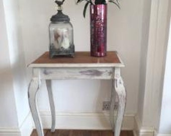 SOLD Please contact for custom orders - Console side table shabby chic Queen Anne legs