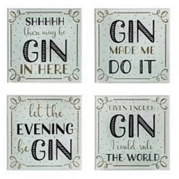 SSet of 4 Gin Coasters, Tableware, Party, Gift, Gin Lover, Birthday gift, Mothers Day, Life gives you lemons