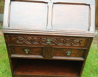 SOLD Ready for customisation - Shabby chic solid wood bureau writing desk for office study bedroom workspace