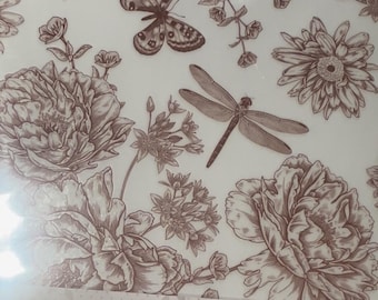 Belles and Whistles Furniture Decor Transfer Dragonfly Blooms Large Transfer 4 Sheets - 24" x 37.2" total, Dixie Belle