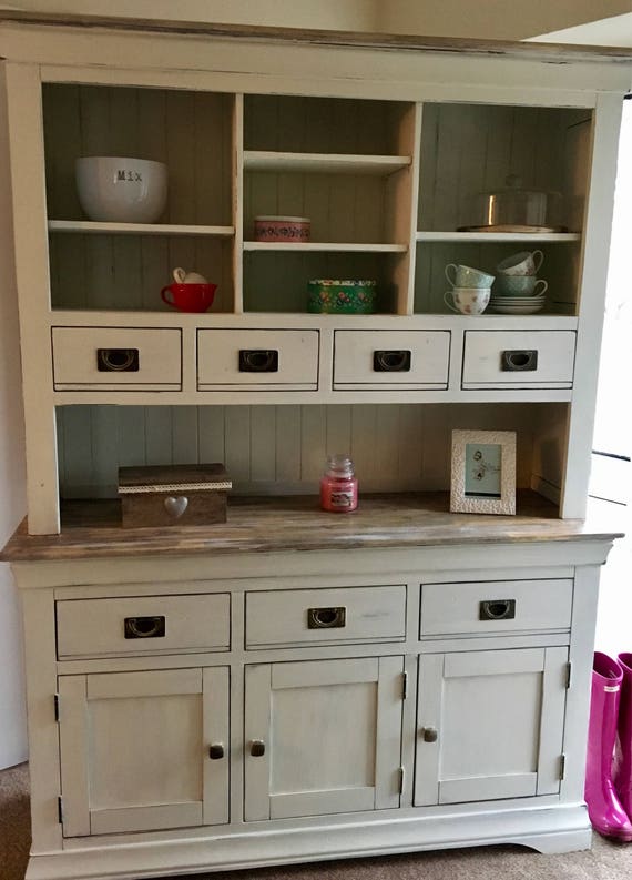 Sold Shabby Chic Solid Hard Wood Welsh Dresser Top And Etsy