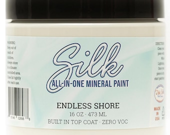 Vernice minerale tutto in uno Dixie Belle Silk All In One di Endless Shore, 20 colori, ideale per riciclo creativo, artigianato, pittura, mobili e ristrutturazione della cucina, resistente all'acqua.