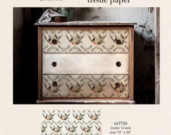 Redesign with Prima, Fall-Inspired 'Cedar Creek' Decoupage Paper: Floral & Antler Design, 19.5" x 30" Limited Edition 2023, craft, DIY