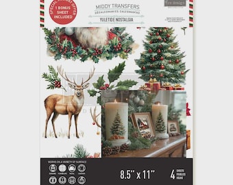 Redesign with Prima, Christmas YULETIDE NOSTALGIA Middy Decor Transfer sheets 8.5" x 11" #677992  Limited Edition 2025, craft