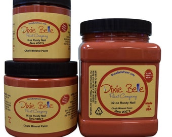 Rusty Nail | Dixie Belle Paint | burnt orange, Chalk Mineral Paint 236ml 8oz, 473ml 16oz, 946ml 32oz, Shabby Chic Furniture update makeover