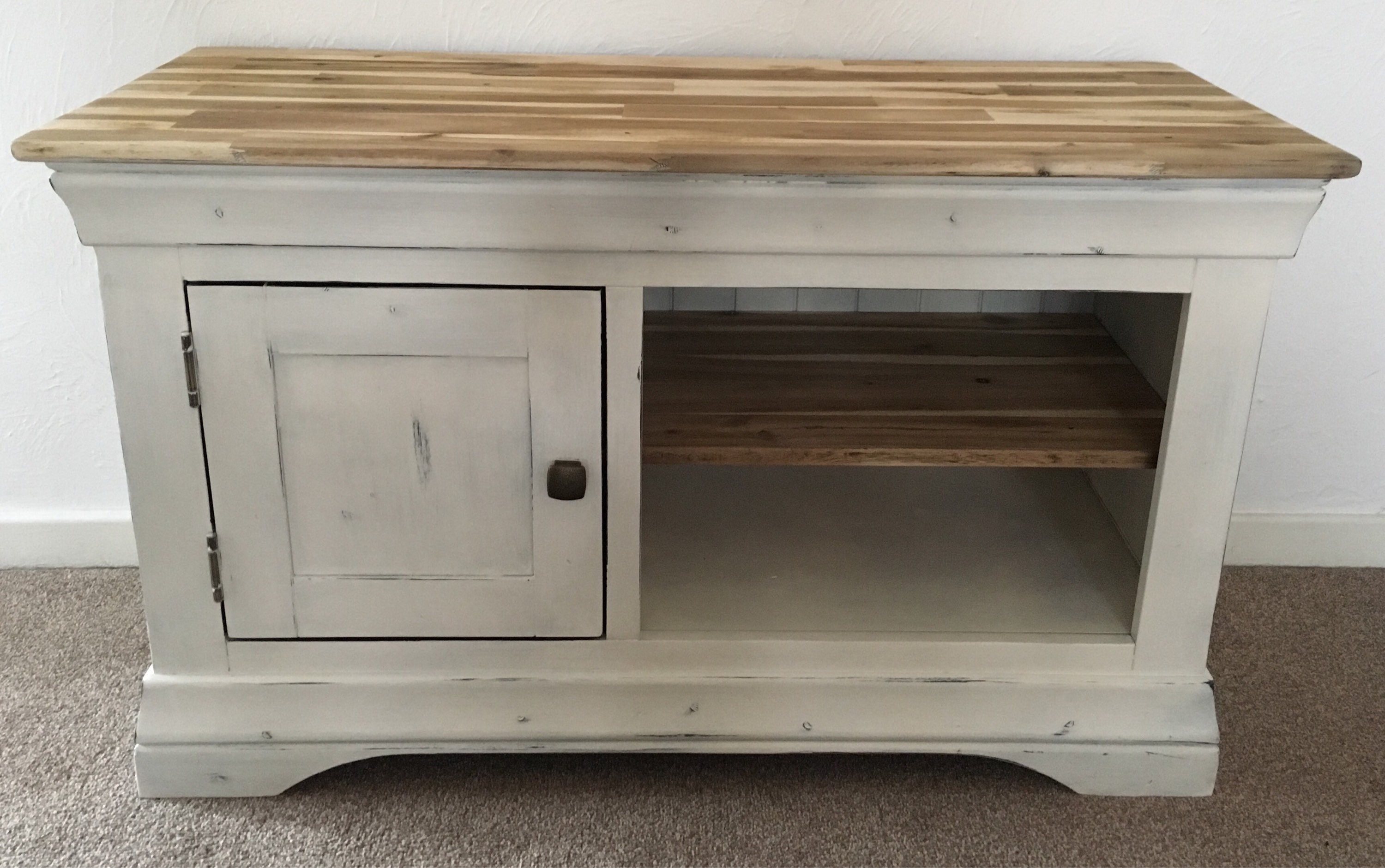 SOLD TV Stand Cabinet Storage Unit Solid Hardwood Oak