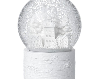 Winter Wonderland Snow Globe: White Snow Town Scene Delight