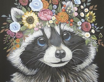 Clever Raccoon A2 or A3 Rice Decoupage Paper, Belles & Whistles, Furniture, Scrap Book, home decor