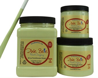 Farmhouse Green | Dixie Belle Paint | Celery Green Chalk Mineral Paint | 236ml 8oz, 473ml 16oz, 946ml 32oz, Shabby Chic Furniture update