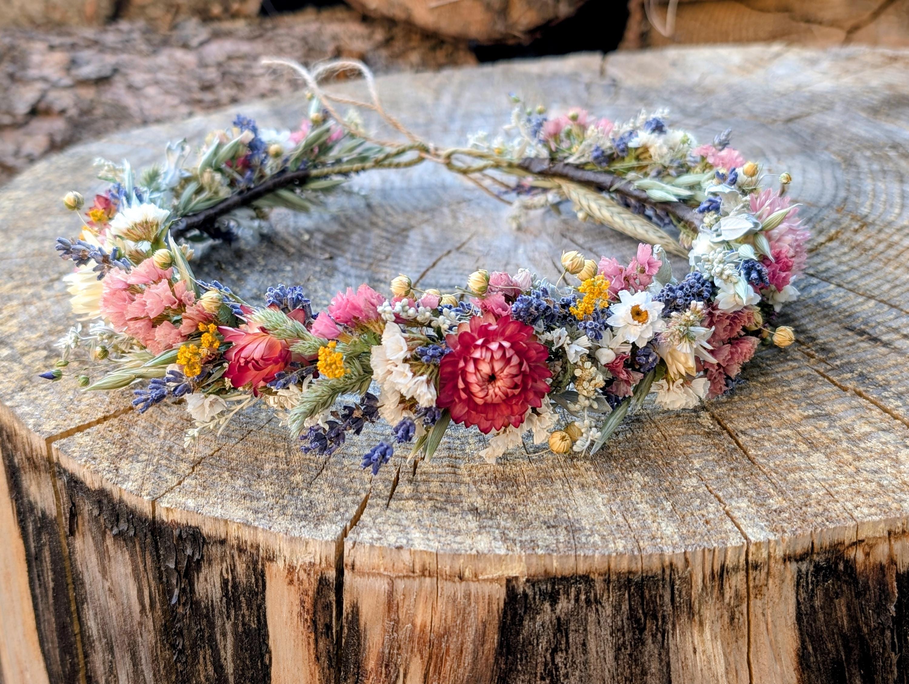 Stunning Handmade Colorful Flower Crown Colorful fresh wildflower crown for Midsummer festival  main image 3