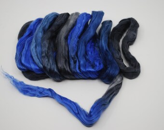 Hand-dyed Silk TissueGauze Fabric increments sold in 1 Metre - THE BLUES 4.5momme 1.1 Yard