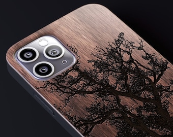 Real Wood iPhone 11 tree case also for iPhone 11 pro, 11 pro max, iPhone 8, 7, 6, iPhone X/XS, iPhone 7/8 Plus, iPhone 12, 12 Pro, 12 Mini