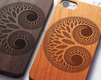 Real Wood iPhone 8 tree case also for iPhone 8, iPhone 7/8 Plus, iPhone X, iPhone 7, SE, Samsung Galaxy S8, S8 PLUS, S9, S9 PLUS