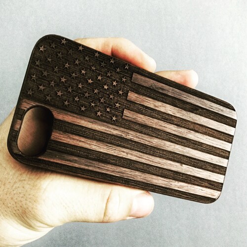 American Flag Real Wood Iphone 8 Case Also for Iphone 6 6s Etsy