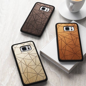 Geometric iPhone 8 case, 8 PLUS, X, SE 5s 5 6 /6s 7 Plus Case Samsung Galaxy S6 S7 S8 Edge Real Wood Case Laser Engraved iPhone Wooden Case image 4