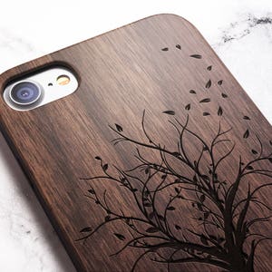 Real Wood iPhone 8 tree case also for iPhone 8, iPhone 7/8 Plus, iPhone X, iPhone 7, SE, Samsung Galaxy S8, S8 PLUS, S9, S9 PLUS