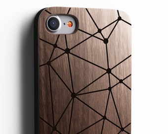 Geometric iPhone 8 case, 8 PLUS, X, SE 5s 5 6 /6s 7 Plus Case Samsung Galaxy S6 S7 S8 Edge Real Wood Case Laser Engraved iPhone Wooden Case