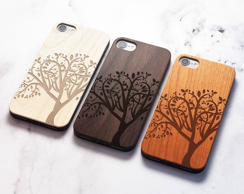 Real Wood iPhone 8 tree case also for iPhone 8, iPhone 7/8 Plus, iPhone X, iPhone 7, SE, Samsung Galaxy S8, S8 PLUS, S9, S9 PLUS image 2