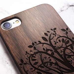 Real Wood iPhone 8 tree case also for iPhone 8, iPhone 7/8 Plus, iPhone X, iPhone 7, SE, Samsung Galaxy S8, S8 PLUS, S9, S9 PLUS image 1