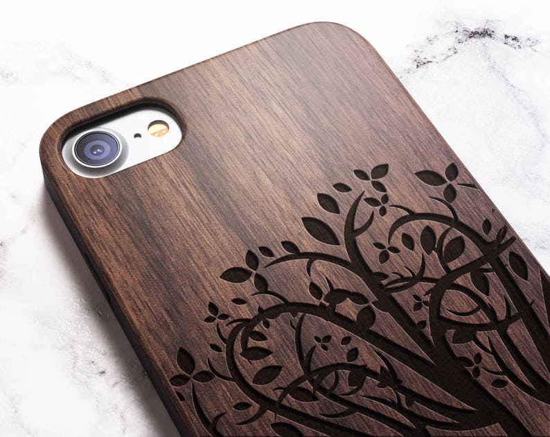 Real Wood iPhone 8 tree case also for iPhone 8, iPhone 7/8 Plus, iPhone X, iPhone 7, SE, Samsung Galaxy S8, S8 PLUS, S9, S9 PLUS image 1