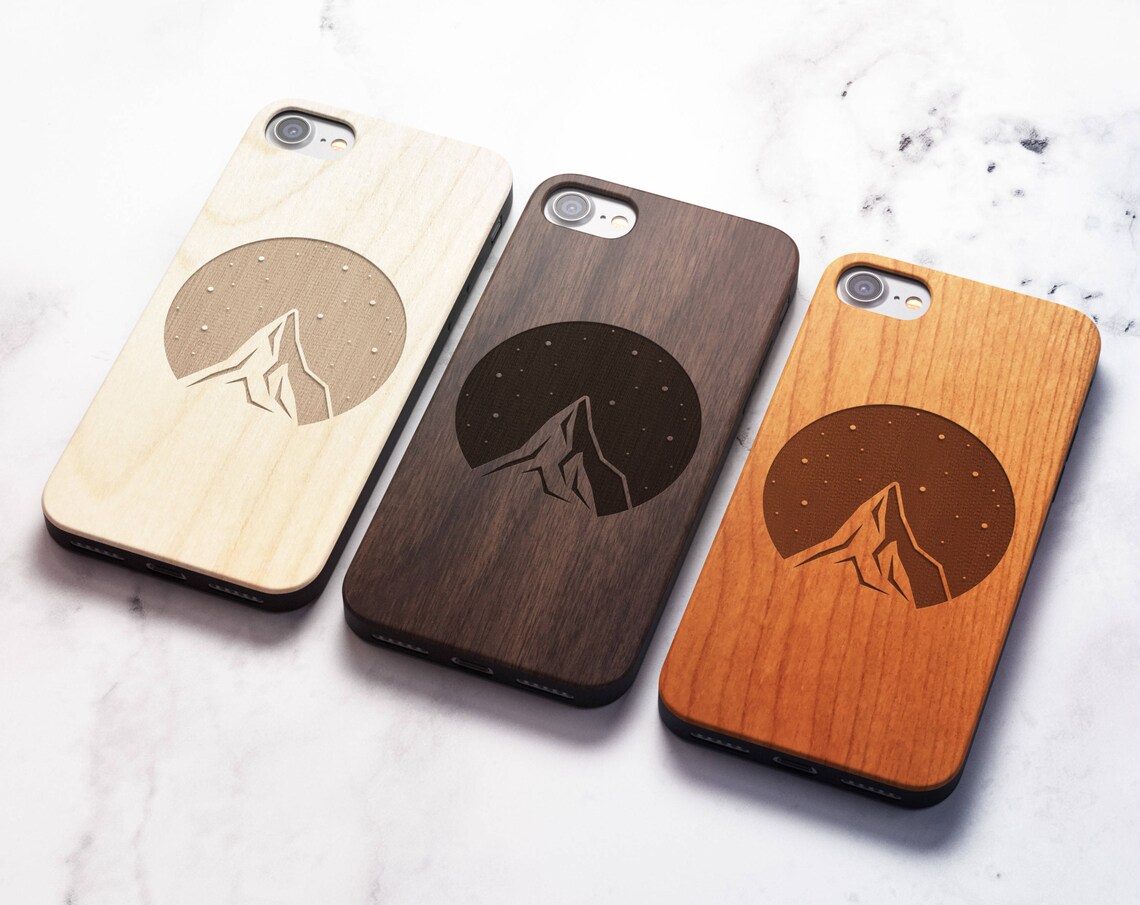 Real Wood iPhone 8 mountain case also for iPhone 8 iPhone 7/8 | Etsy
