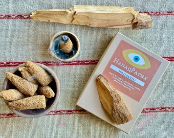 Palo Santo Incense Cones, 100% Natural Handmade Palo Santo Incense, Sustainably Harvested in Ecuador, Cleansing and Purification