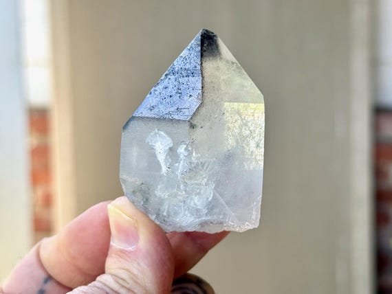 Black Phantom Lemurian Quartz, 113g, Crystal for Detoxification & Purification, Bahia, Brazil S713