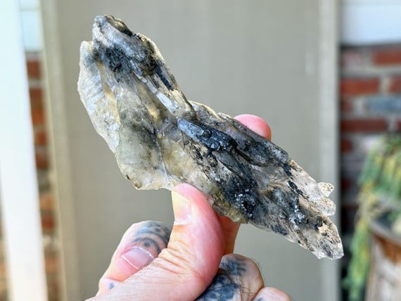 Black Tourmaline Quartz, Plate Formation, 90g, New Find, Cabasaco Mine, Diamantina, Minas Gerais, Brazil T208