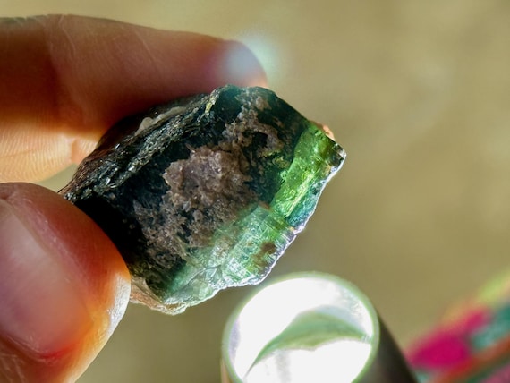 Bicolor Tourmaline, Green & Blue, Aricanga Mine, 31g, São Jose do Safira, Minas Gerais, Brazil A747