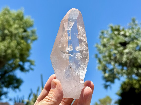 Pink Lemurian Quartz, Water Clear with Extra Facet, 384g, New Find, High Grade Lemurian, Bahia, Brazil W165