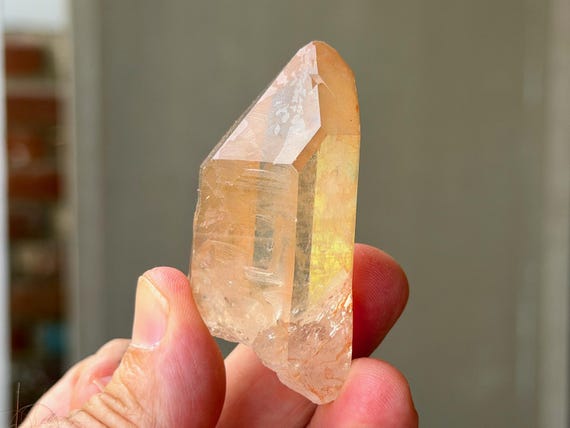 Tangerine Quartz with Time Link, 61g, Stimulating Energy, Sacral Chakra, Minas Gerais, Brazil B409