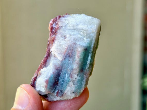 Paraiba Tourmaline & Albite, Bicolor Pink and Blue, 52g, New Find, Rio Grande Del Norte, Brazil B332