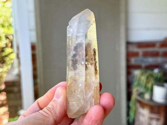 Golden Healer Phantom Quartz, 176g, Rare Find, Water Clear Quartz, Goias, Brazil T426