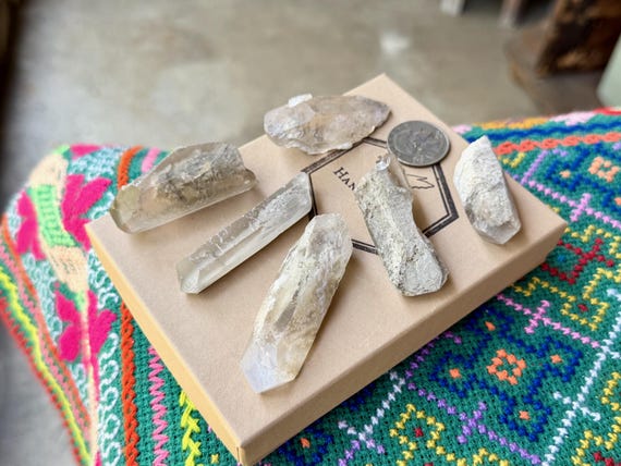 White Phantom Quartz Lot, 6 pcs, Purification & Detoxification, Corinto, Minas Gerais, Brazil A876