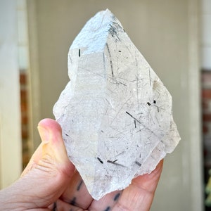 Black Tourmaline Quartz, 334g, Old Find, Grounding and Protection Crystal, Aracuai, Minas Gerais, Brazil W377