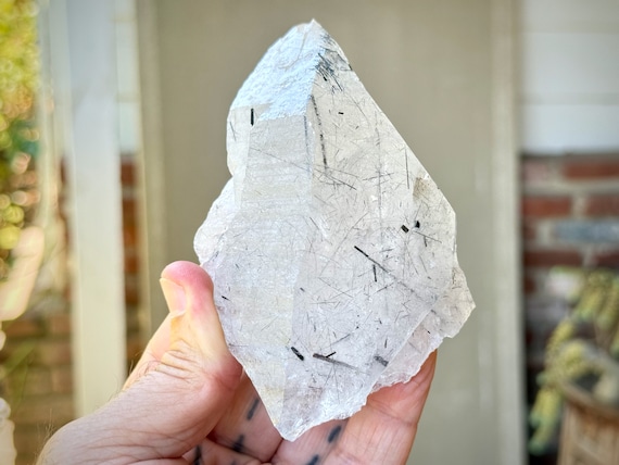 Black Tourmaline Quartz, 334g, Old Find, Grounding and Protection Crystal, Aracuai, Minas Gerais, Brazil W377