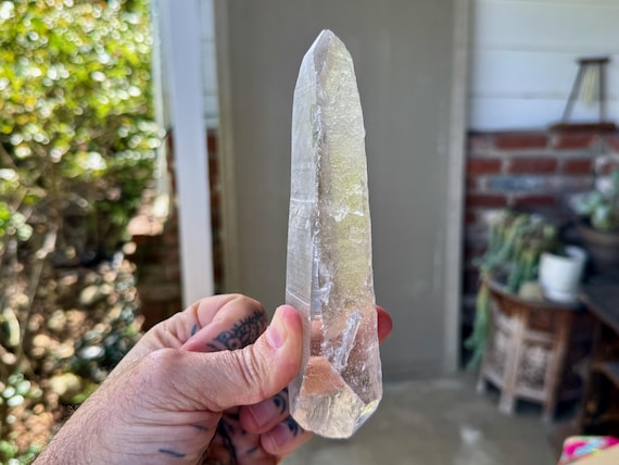 Russian Lemurian Quartz, Sacred Scribe, Double Terminated, 341g, Old Find, Ancient Wisdom, Yuzhnyi Quarry, Oblast, Russia V301