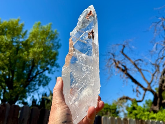 Bermejillo Selenite with Rainbow, Water Clear & Double Terminated, 1.5 Kilo, Purification and Energetic Cleansing, Durango, Mexico V238