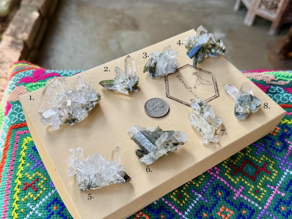 Green Chlorite Quartz, Zeca de Souza Mine, Choose ONE of Eight, Heart Healing & Purification, Minas Gerais, Brazil A083