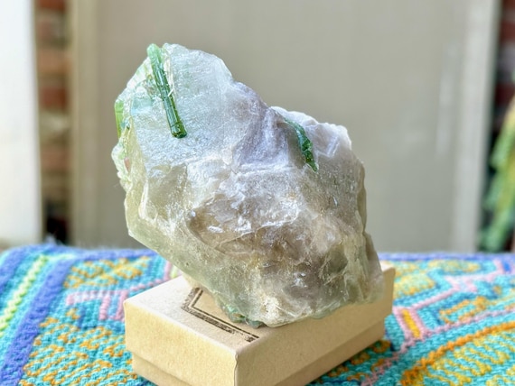 Unicorn Stone Quartz, Pink & Green Tourmaline, 275g, Self-Standing, Coronel Murta, Minas Gerais, Brazil W990