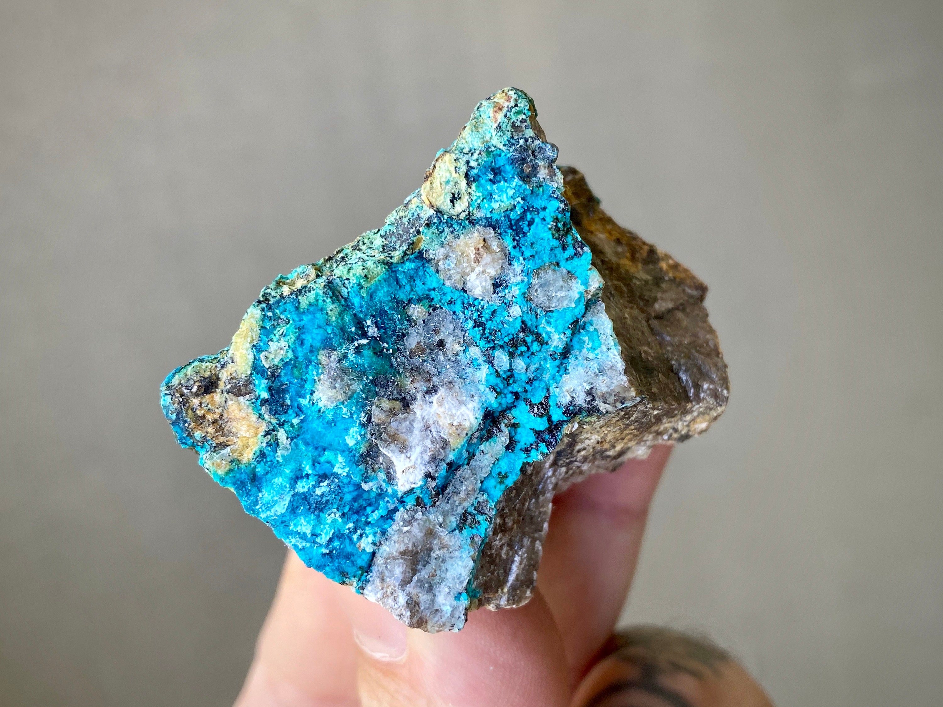 Chrysocolla on Quartz, Rare Find, Throat Chakra Crystal for Self