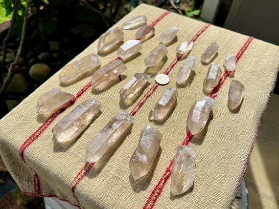 Smoky Lemurian Quartz Lot, All Natural, 22 Pieces (1 Kilo), Serra do Cabral, Minas Gerais, Brazil WS039