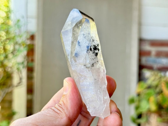 Black Phantom Lemurian Quartz with Key Imprint, New Find, Detoxification and Purification, Root Chakra, Bahia, Brazil R075