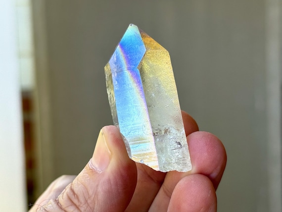 Opal Aura Starbrary Quartz, 41g, Old Stock, Angel Aura Quartz with Star Markings and Platinum, Cosmic Consciousness T743