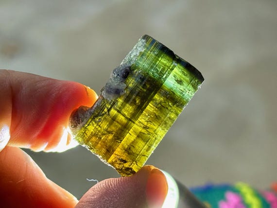 Multicolor Tourmaline, Orange, Yellow, Blue & Green, 22g, New Find, Coronel Murta, Minas Gerais, Brazil T963