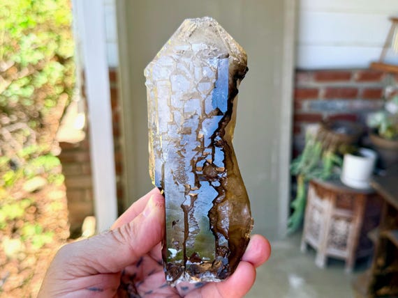 AAA Elestial Jacare Quartz Scepter, 518g, New Find, Inner Truth & Manifestation, Aracuai, Minas Gerais, Brazil V610