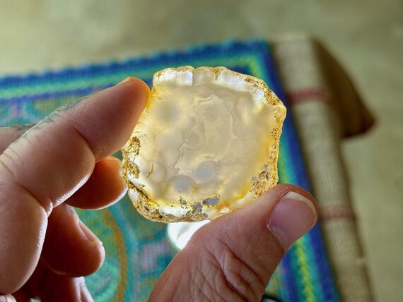 Enhydro Agate with Ancient Moving Water, 34g, Earth and Water Elements, Carnelian Agate for Empowerment & Creativity, Indonesia S690