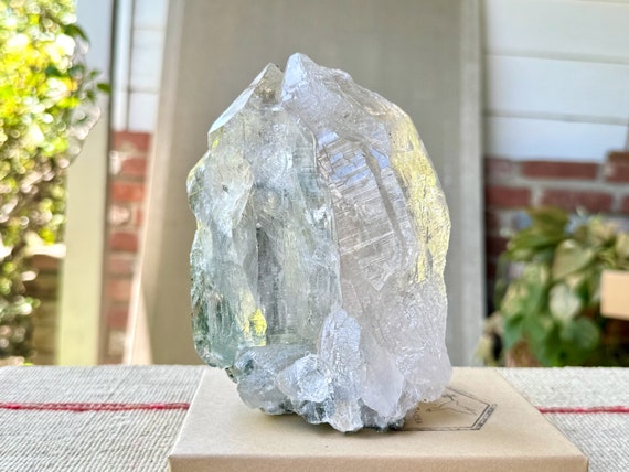 Himalayan Cathedral Quartz with Green Chlorite, 1.2 Kilo, New Find, Highest Grade, High Altitude Quartz, Heart Healer, India W212